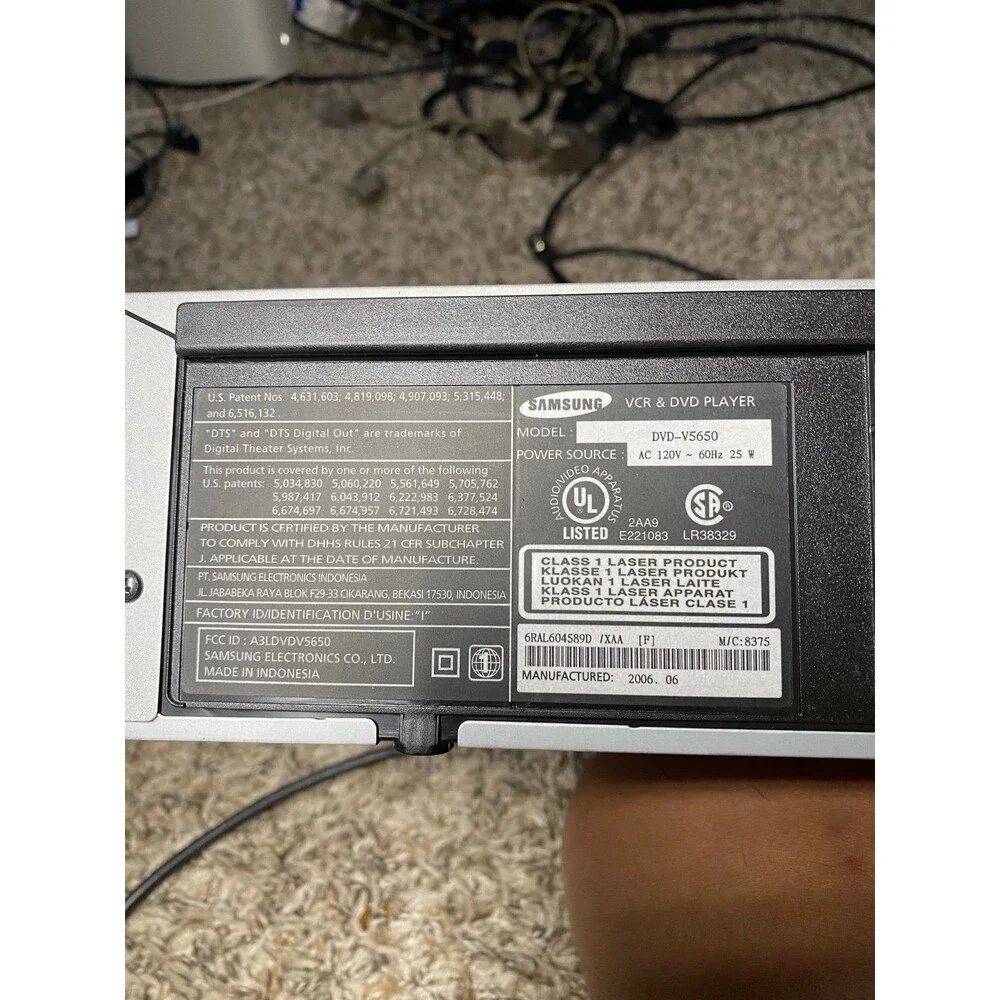 Samsung DVD-V5650 DVD VCR Combo Player 4-Head VHS Recorder TESTED & WORKS